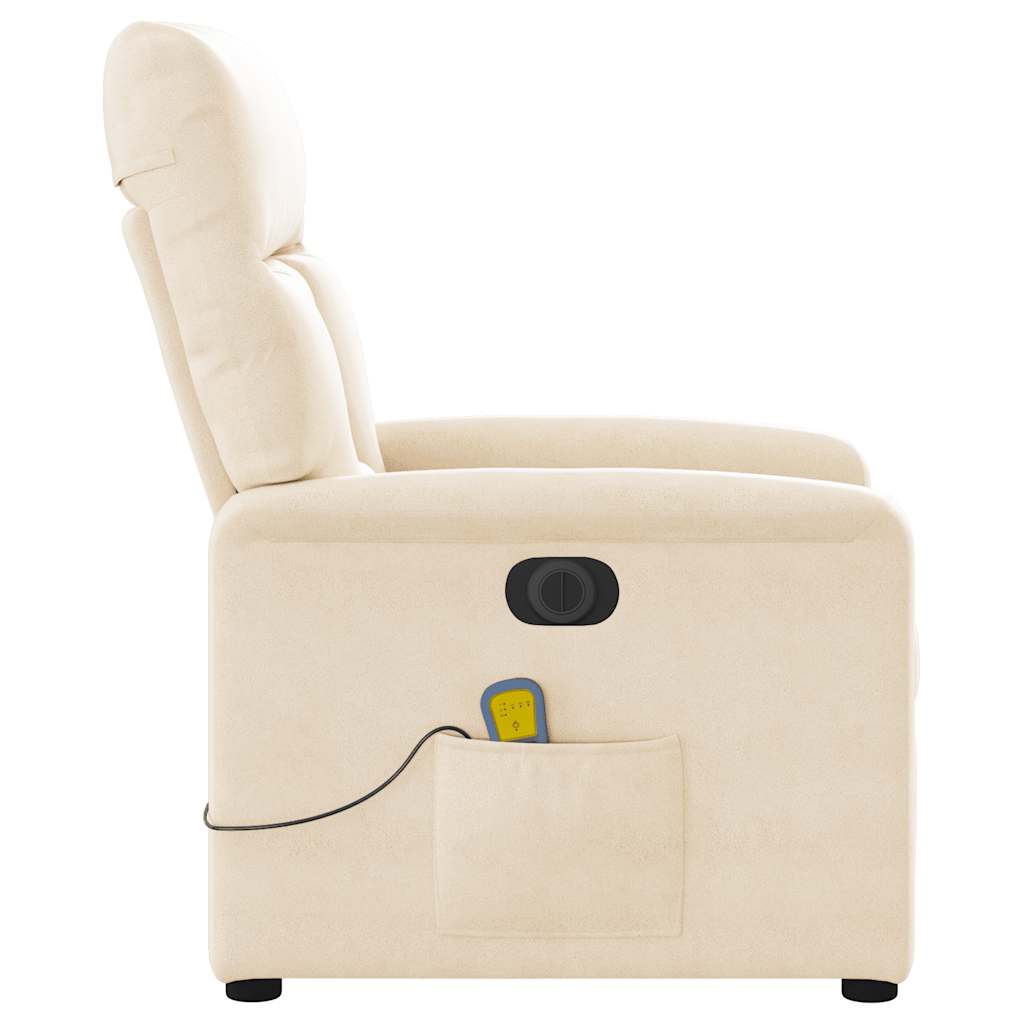 Massagesessel Elektrisch Beige Mikrofasergewebe