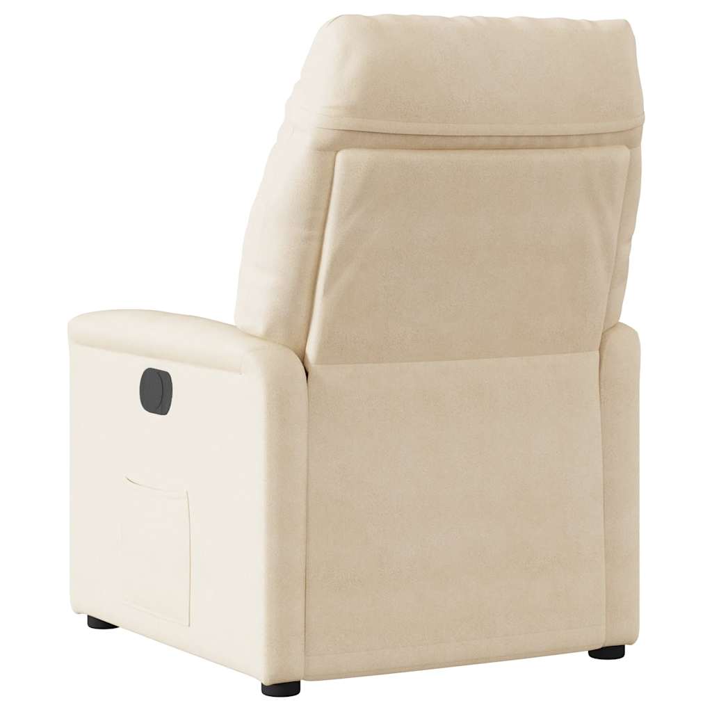 Massagesessel Elektrisch Beige Mikrofasergewebe