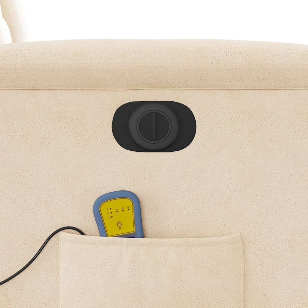 Massagesessel Elektrisch Beige Mikrofasergewebe