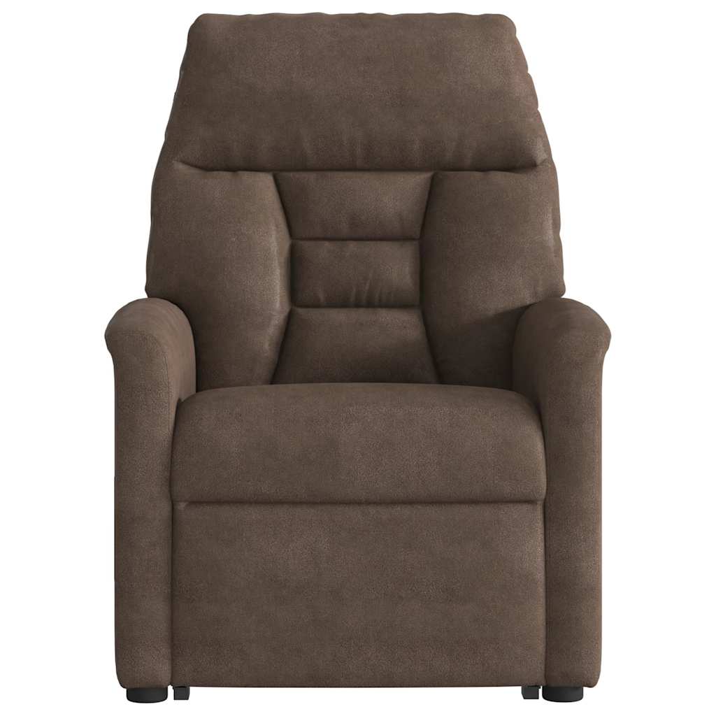 Relaxsessel mit Aufstehhilfe Braun Mikrofasergewebe