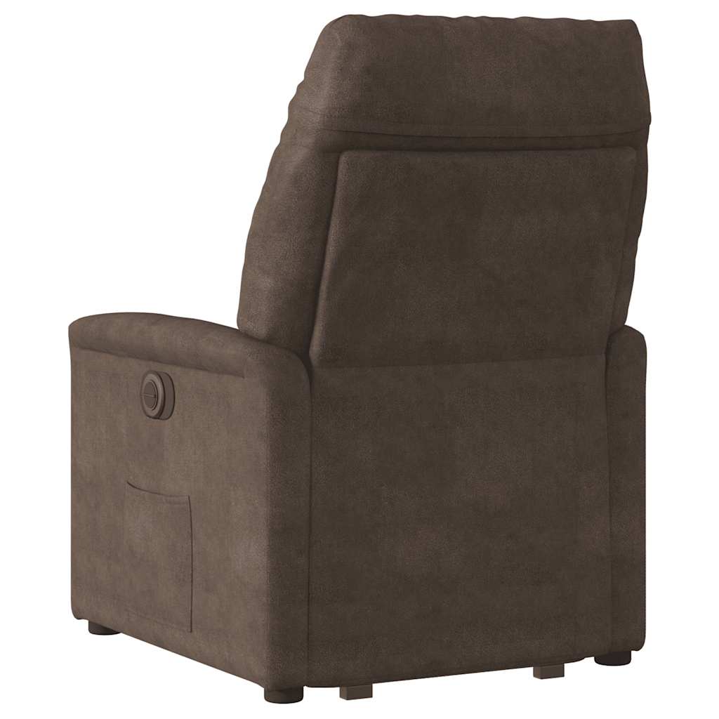 Relaxsessel mit Aufstehhilfe Braun Mikrofasergewebe
