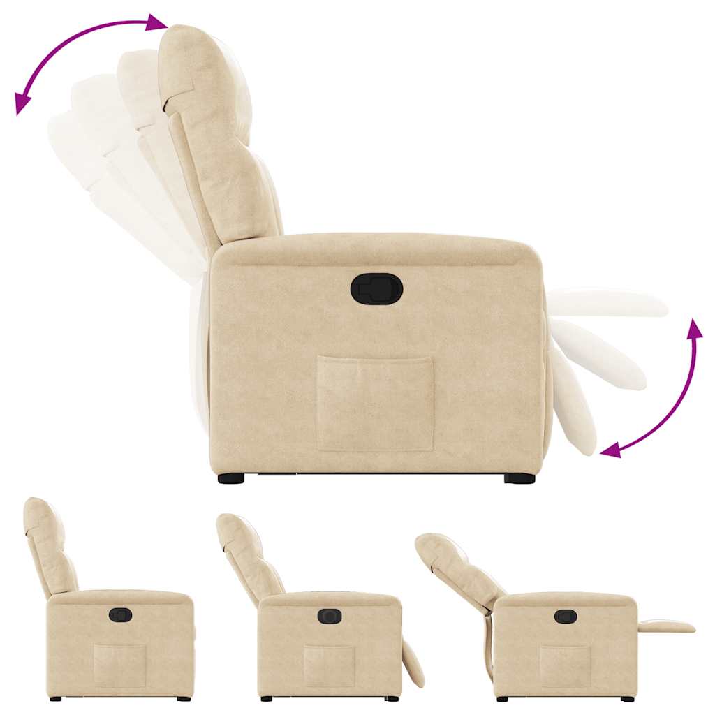 Relaxsessel mit Aufstehhilfe Creme Mikrofasergewebe