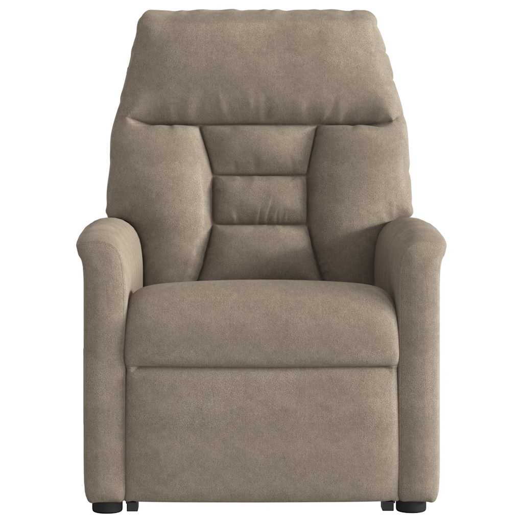 Massagesessel mit Aufstehhilfe Taupe Mikrofasergewebe