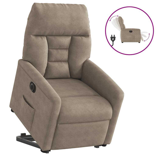 Relaxsessel mit Aufstehhilfe Elektrisch Taupe Mikrofasergewebe