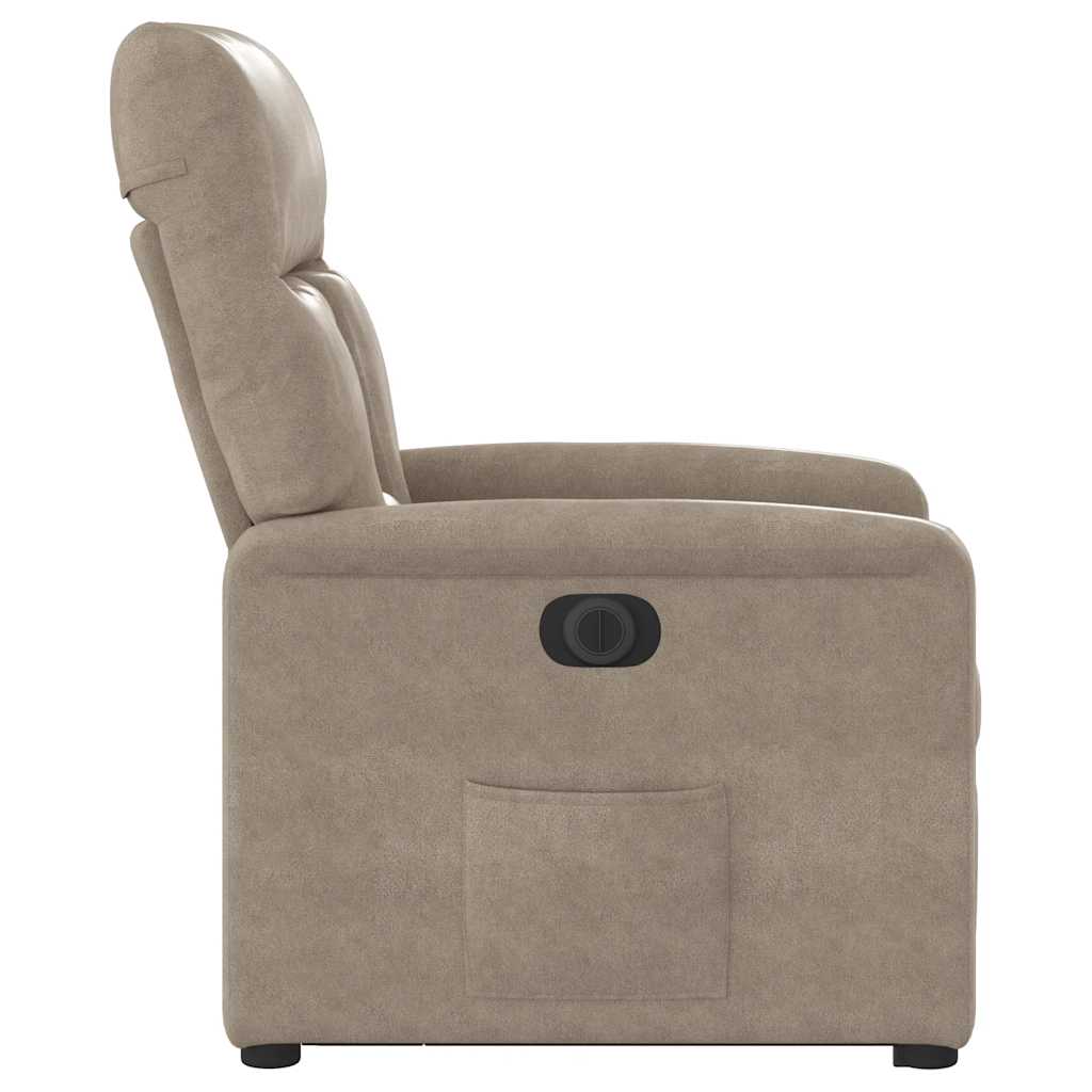 Relaxsessel mit Aufstehhilfe Elektrisch Taupe Mikrofasergewebe
