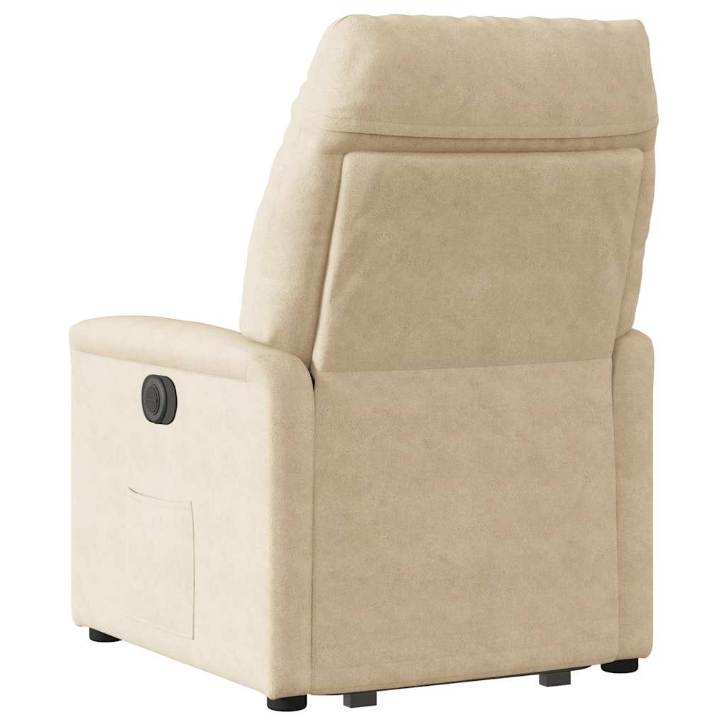 Relaxsessel mit Aufstehhilfe Elektrisch Creme Mikrofasergewebe