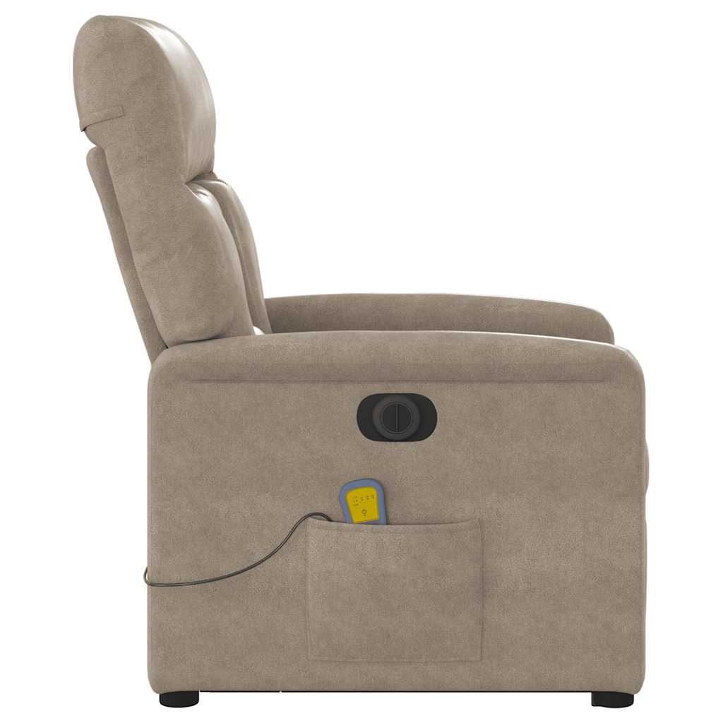 Massagesessel Aufstehhilfe Elektrisch Taupe Mikrofasergewebe