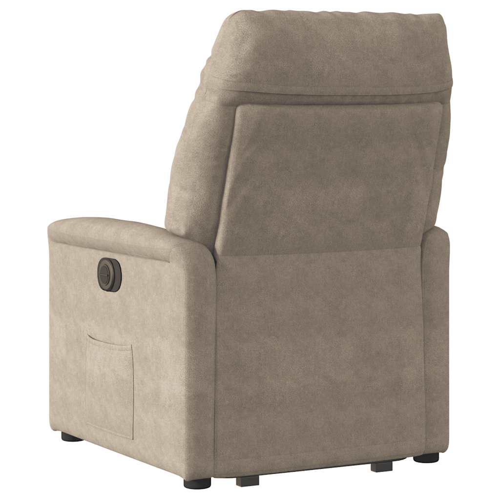 Massagesessel Aufstehhilfe Elektrisch Taupe Mikrofasergewebe