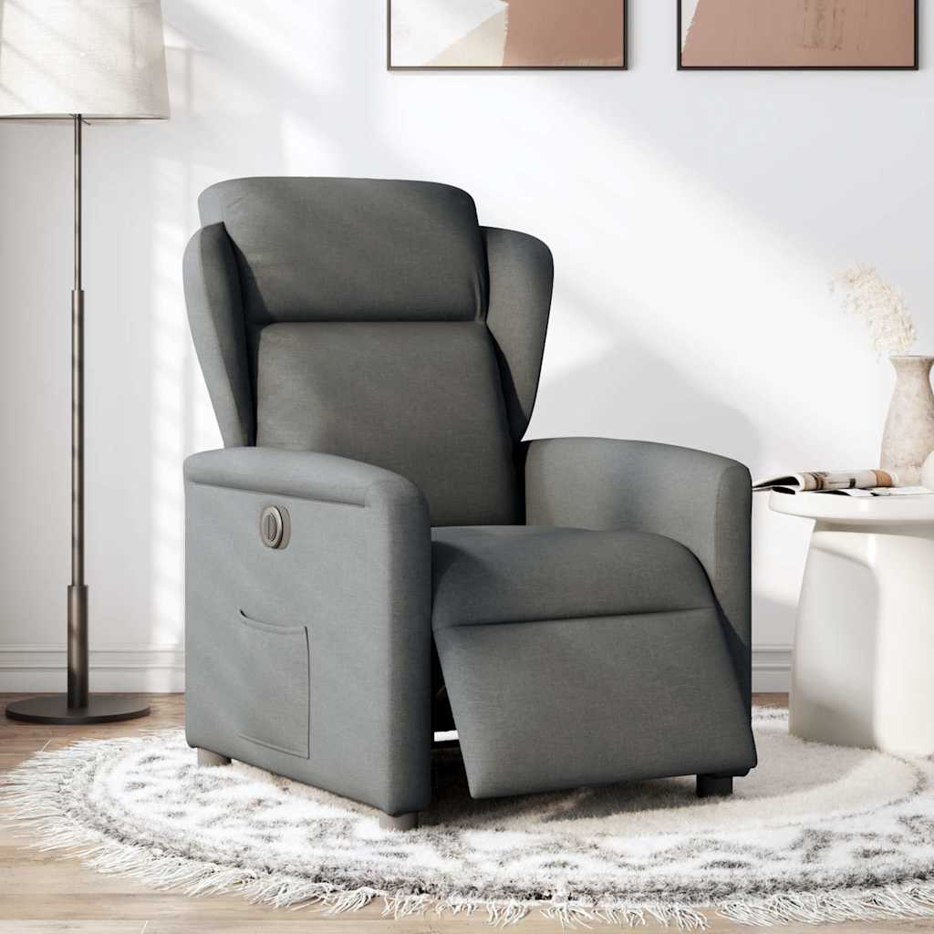 Relaxsessel Elektrisch Dunkelgrau Stoff