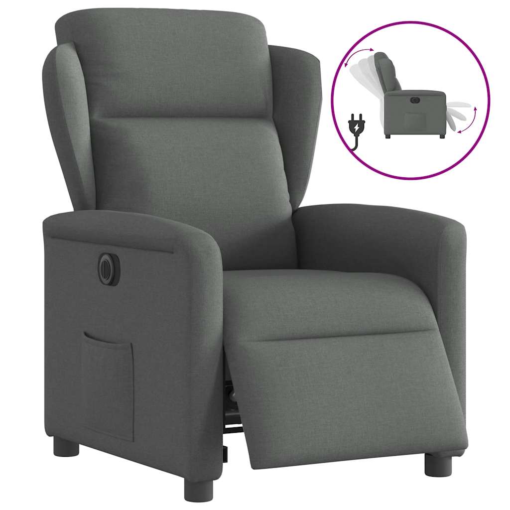Relaxsessel Elektrisch Dunkelgrau Stoff