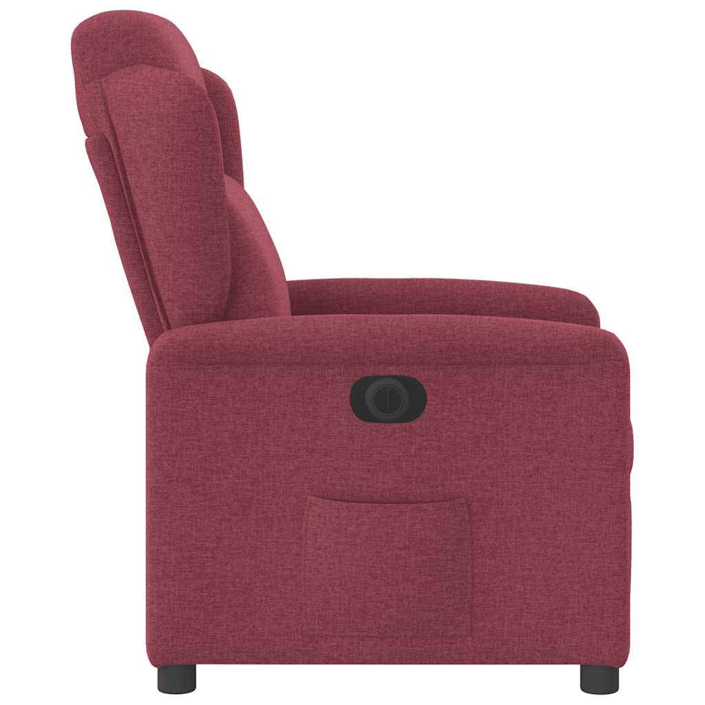 Relaxsessel Elektrisch Weinrot Stoff
