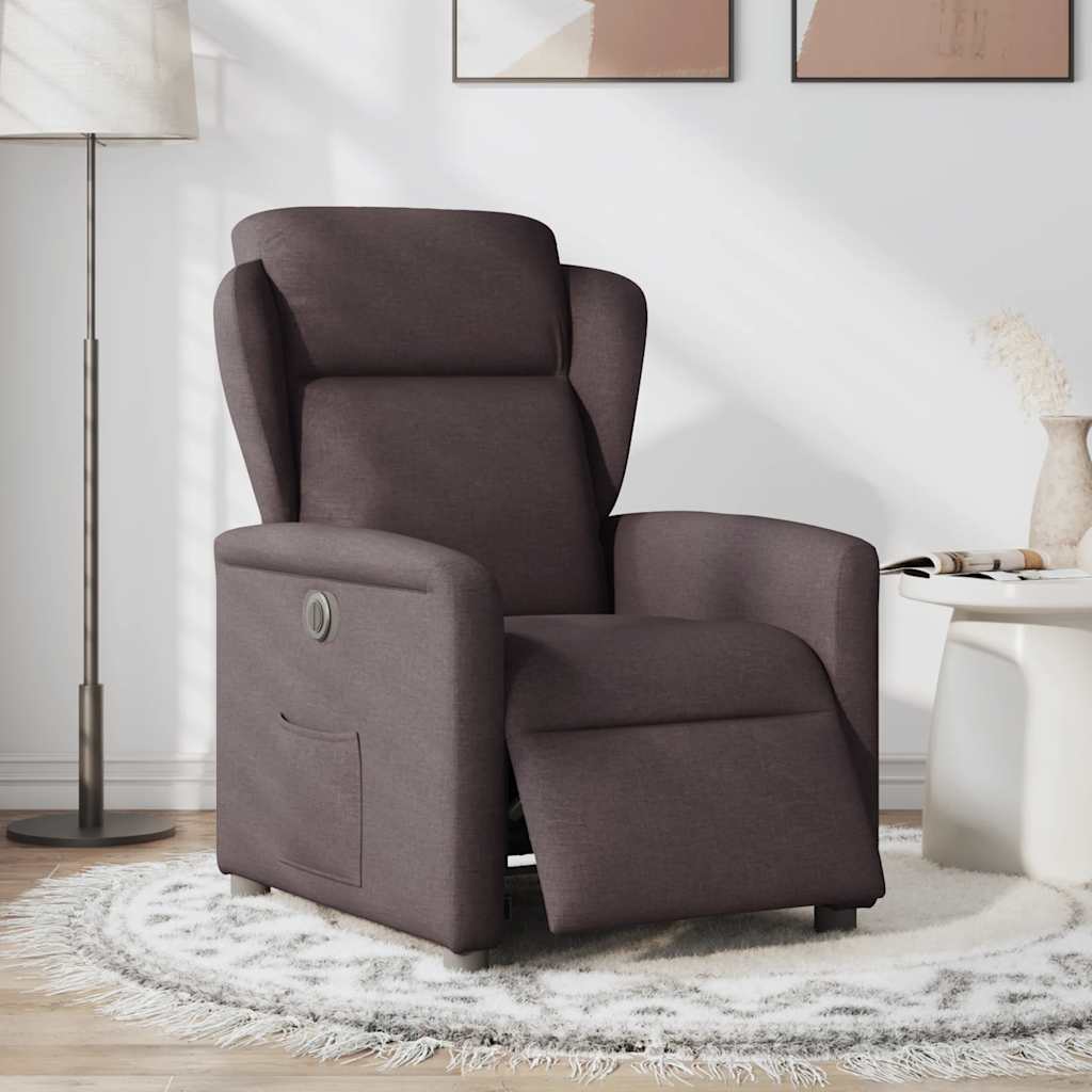 Relaxsessel Elektrisch Dunkelbraun Stoff