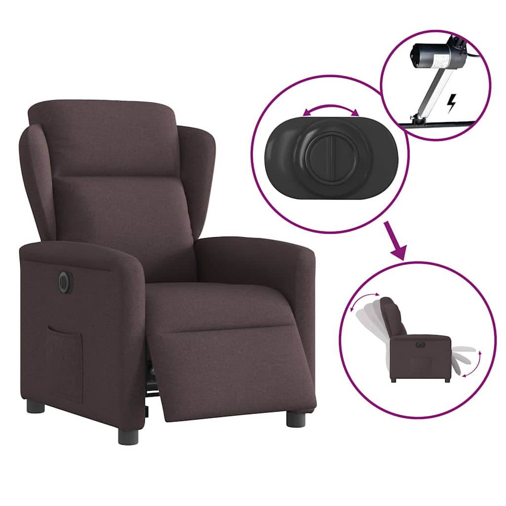 Relaxsessel Elektrisch Dunkelbraun Stoff