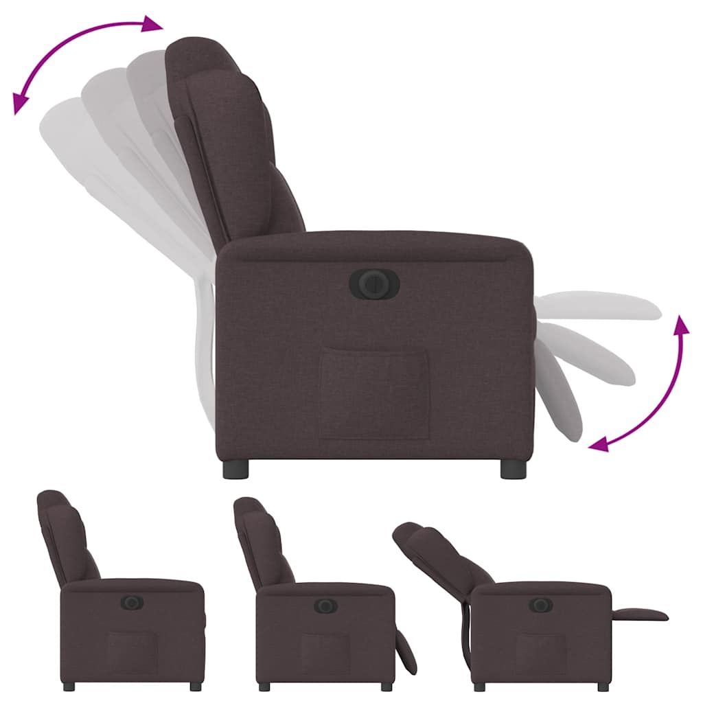 Relaxsessel Elektrisch Dunkelbraun Stoff