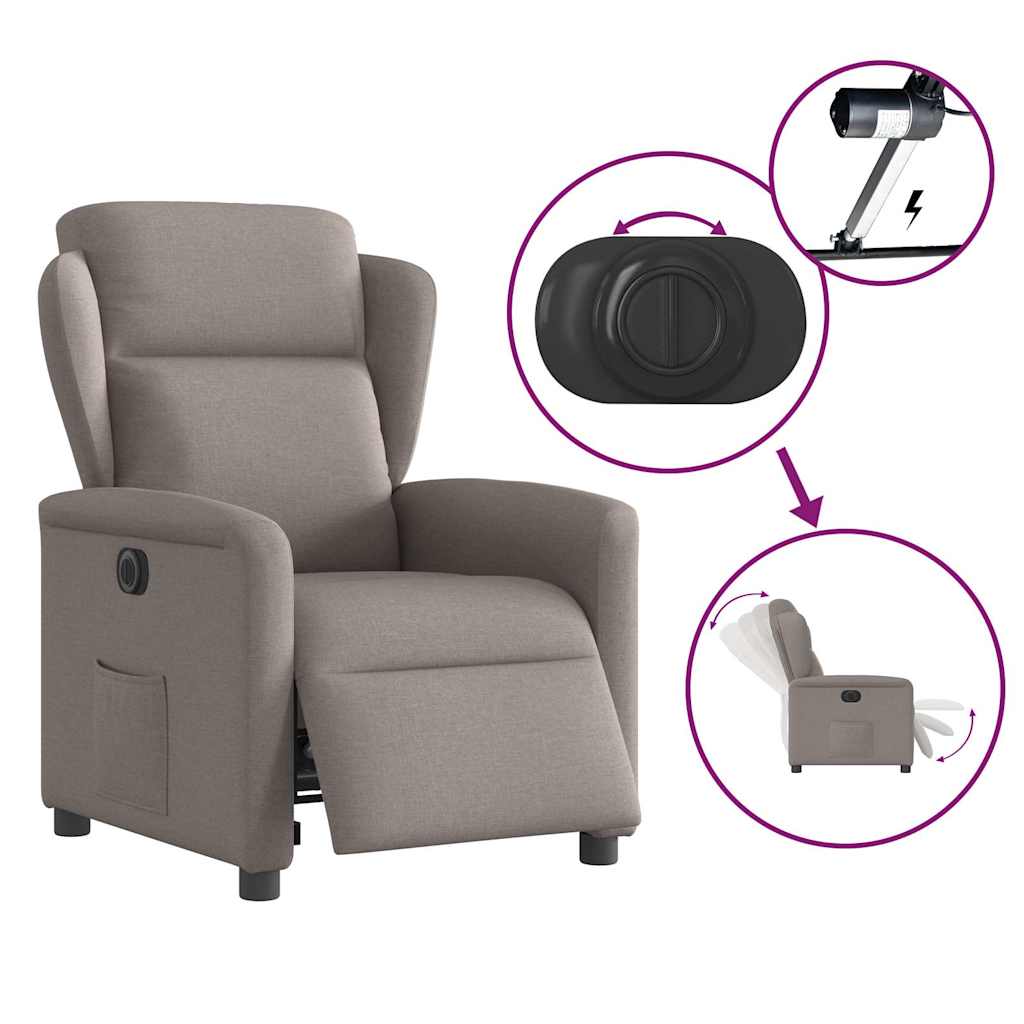 Relaxsessel Elektrisch Taupe Stoff