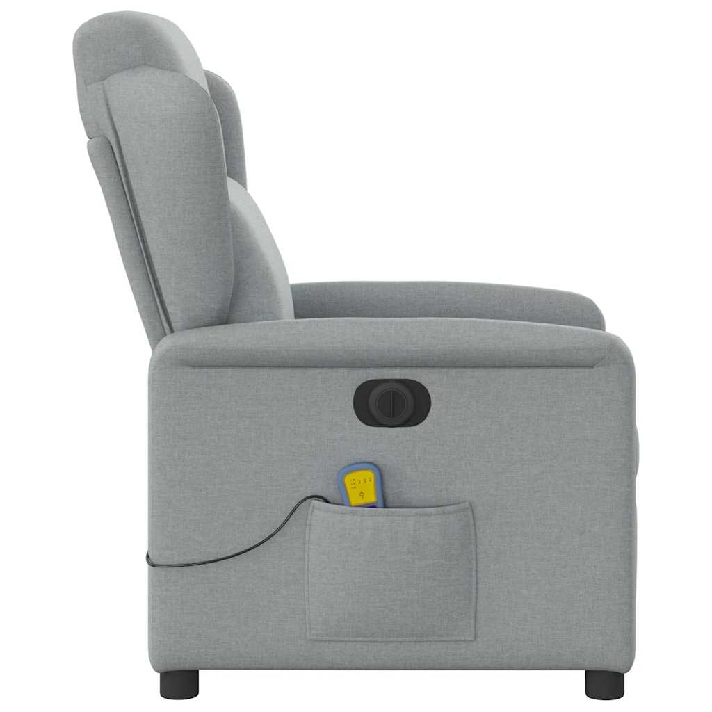 Massagesessel Elektrisch Hellgrau Stoff