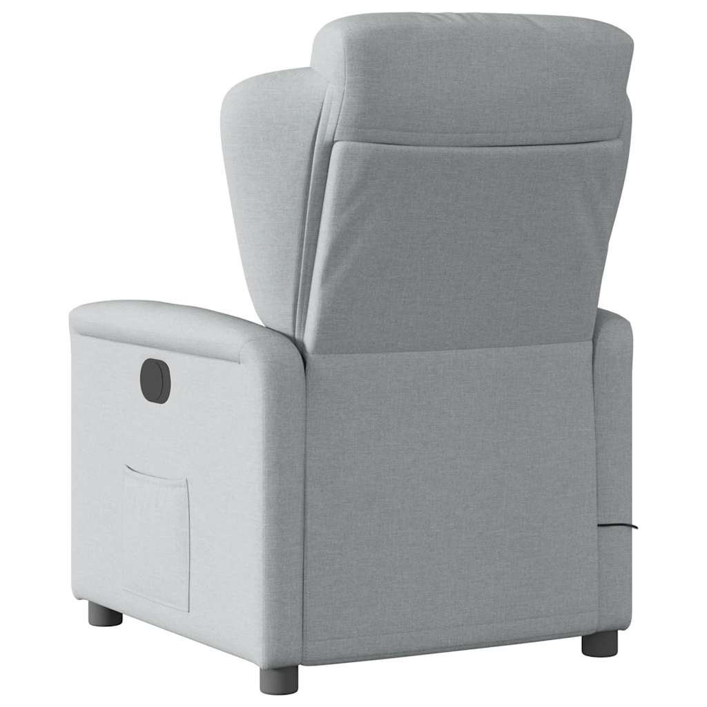Massagesessel Elektrisch Hellgrau Stoff