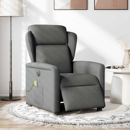 Massagesessel Elektrisch Dunkelgrau Stoff