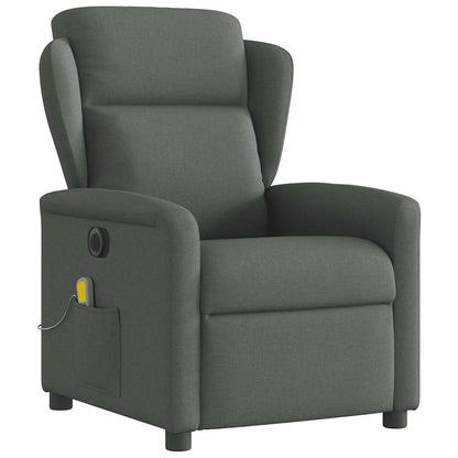 Massagesessel Elektrisch Dunkelgrau Stoff