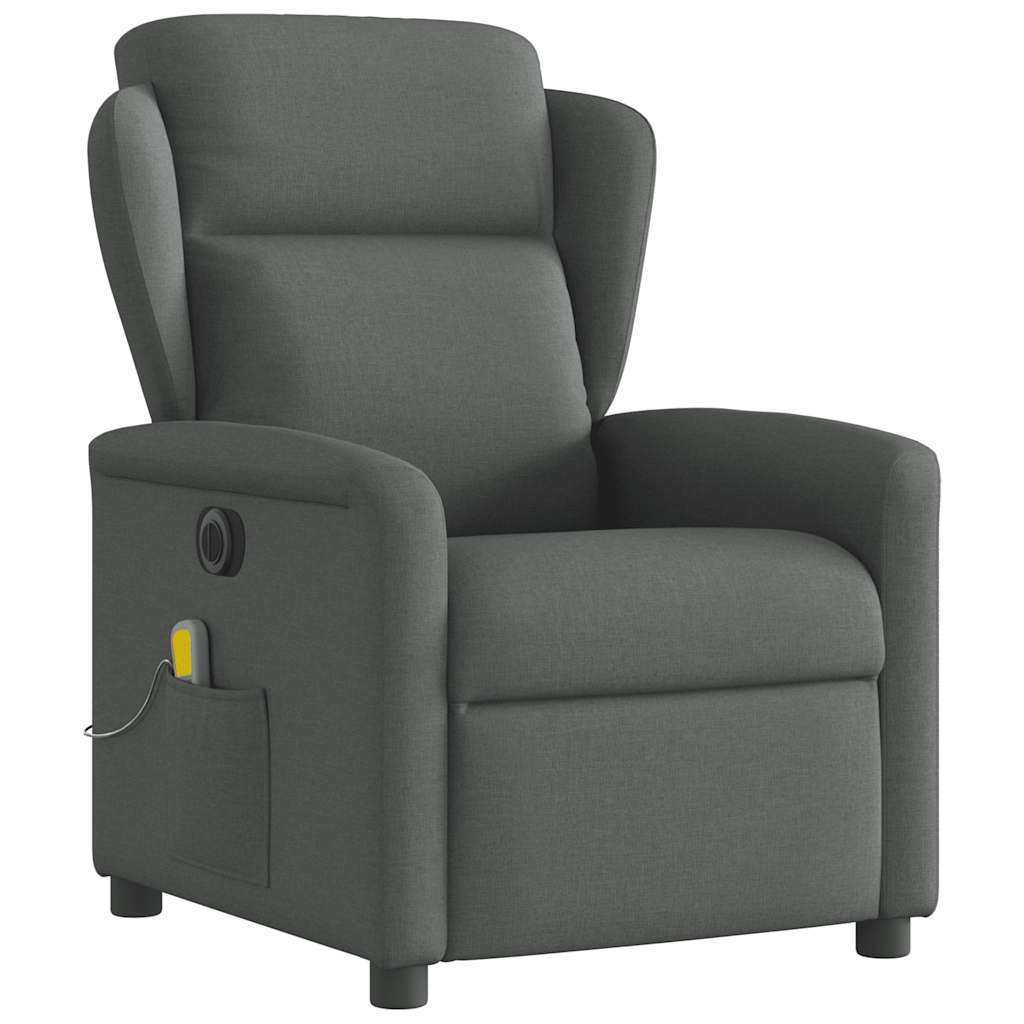 Massagesessel Elektrisch Dunkelgrau Stoff