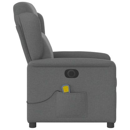Massagesessel Elektrisch Dunkelgrau Stoff