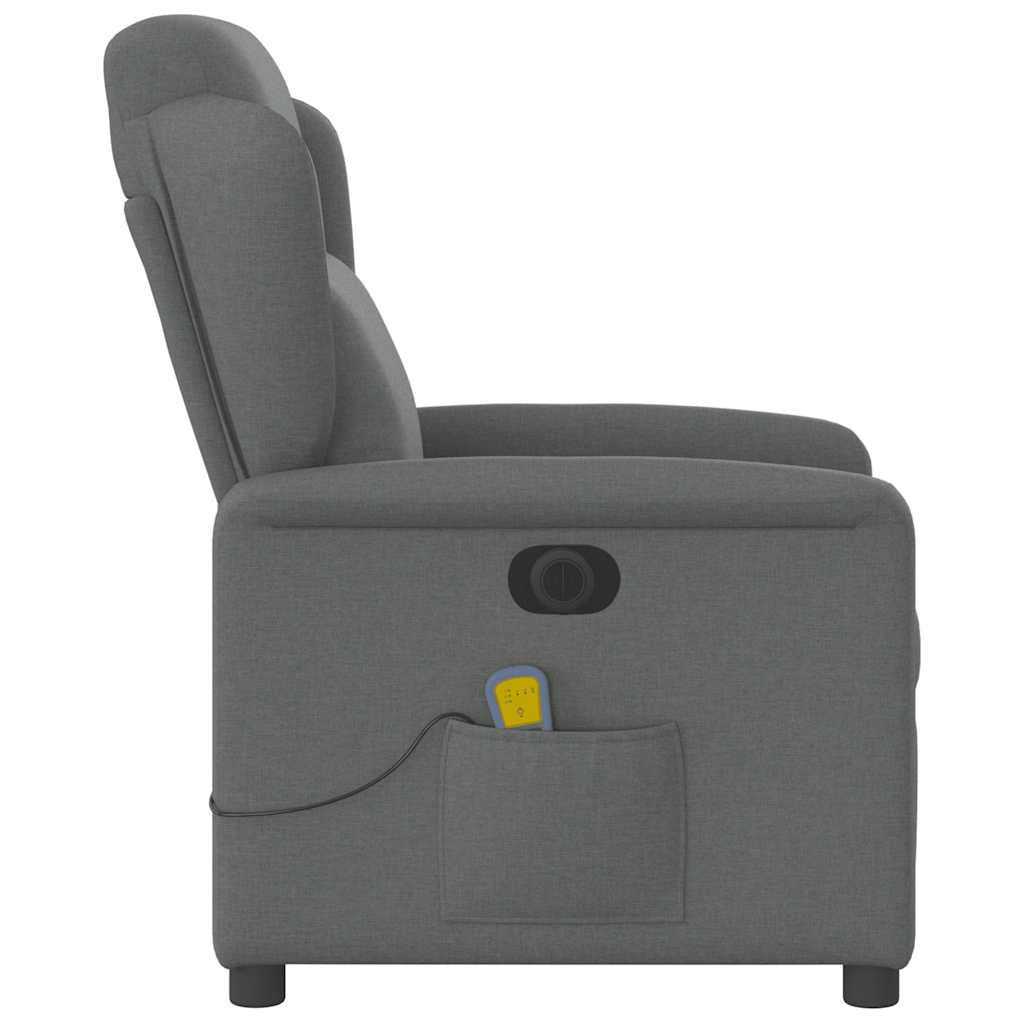 Massagesessel Elektrisch Dunkelgrau Stoff