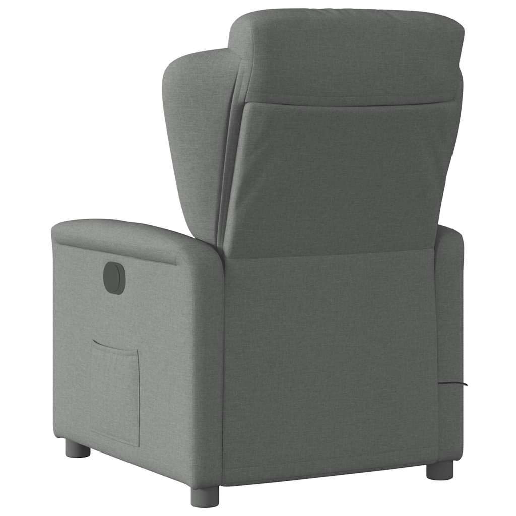 Massagesessel Elektrisch Dunkelgrau Stoff