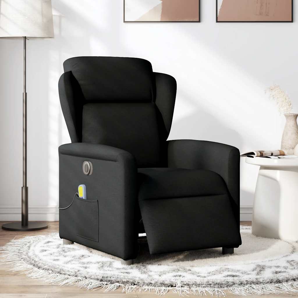 Massagesessel Elektrisch Schwarz Stoff