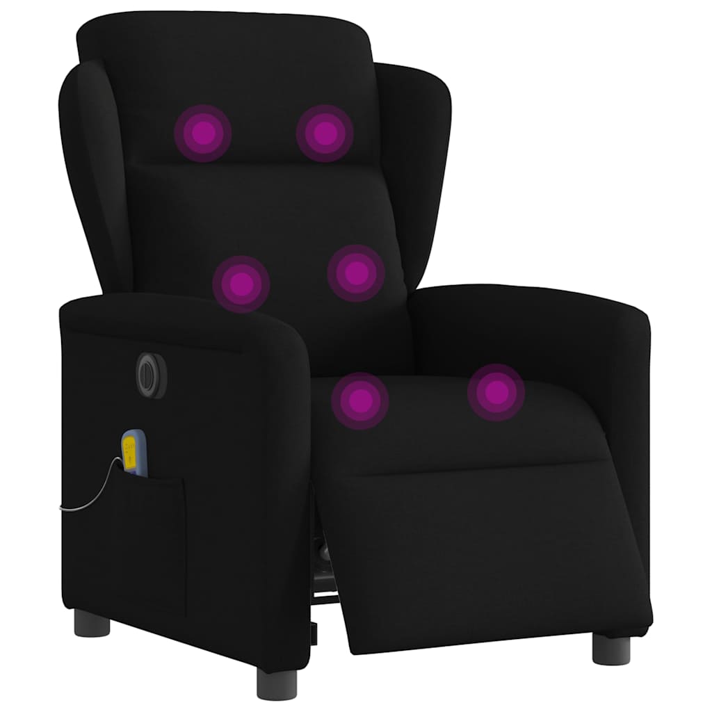 Massagesessel Elektrisch Schwarz Stoff