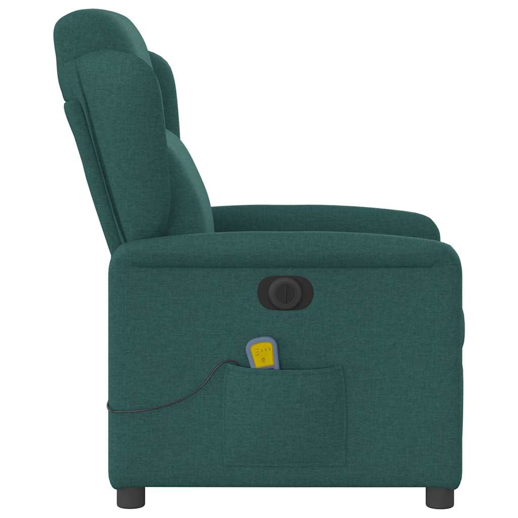 Massagesessel Elektrisch Dunkelgrün Stoff