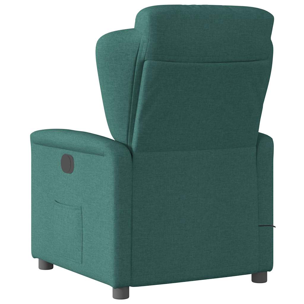 Massagesessel Elektrisch Dunkelgrün Stoff