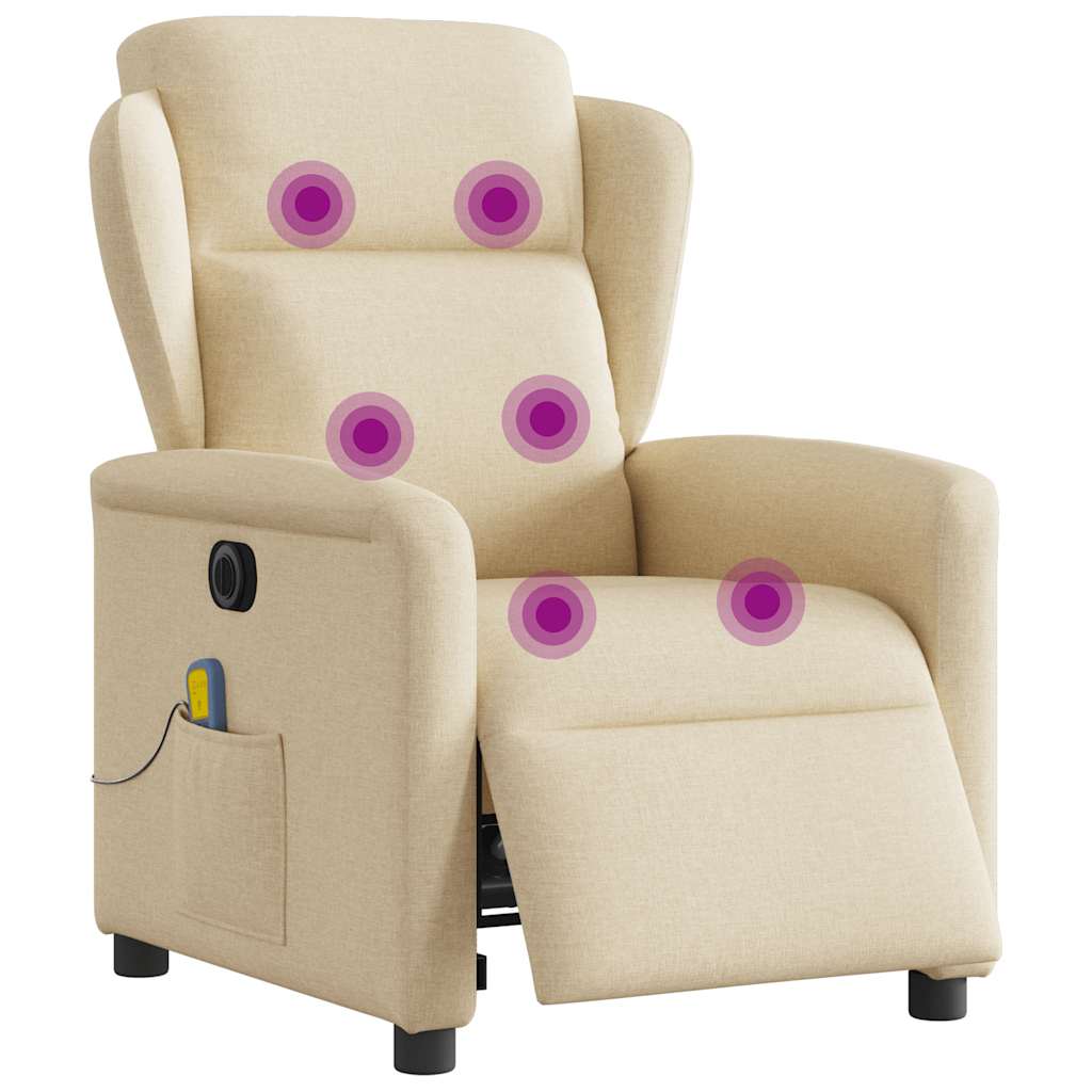Massagesessel Elektrisch Creme Stoff
