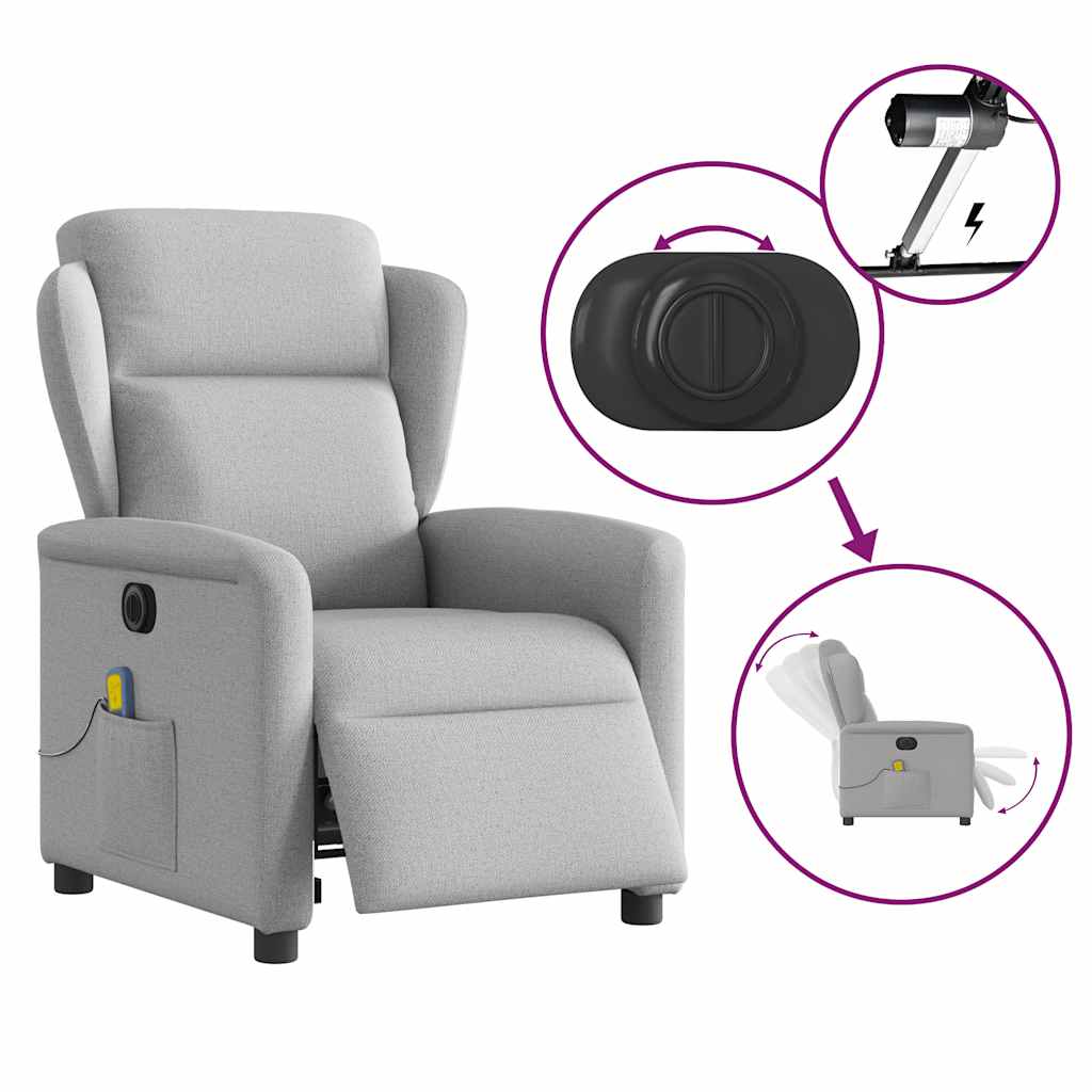Massagesessel Elektrisch Wolkengrau Stoff