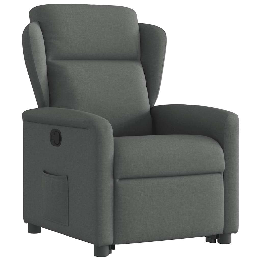Relaxsessel mit Aufstehhilfe Dunkelgrau Stoff
