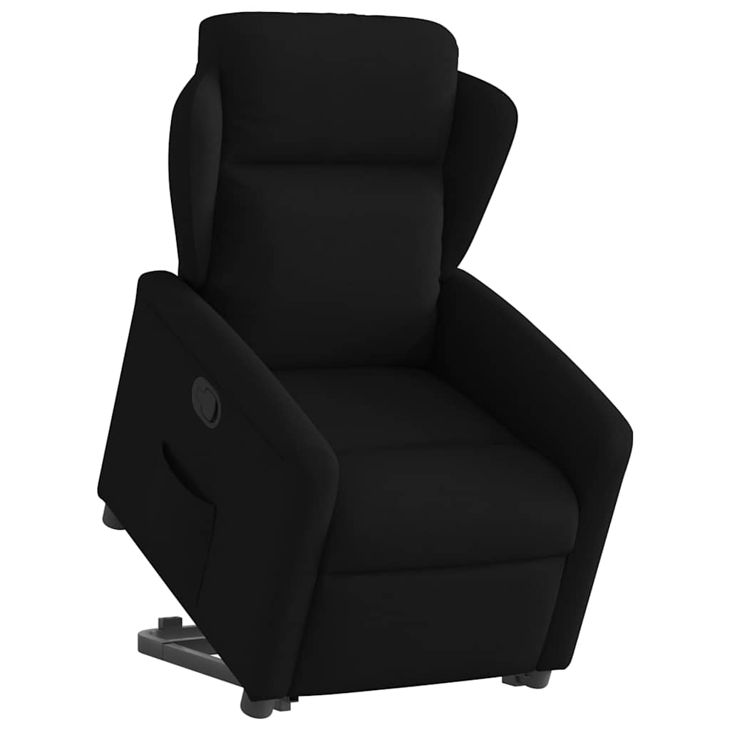 Relaxsessel mit Aufstehhilfe Schwarz Stoff