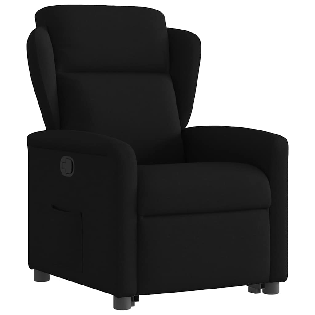 Relaxsessel mit Aufstehhilfe Schwarz Stoff