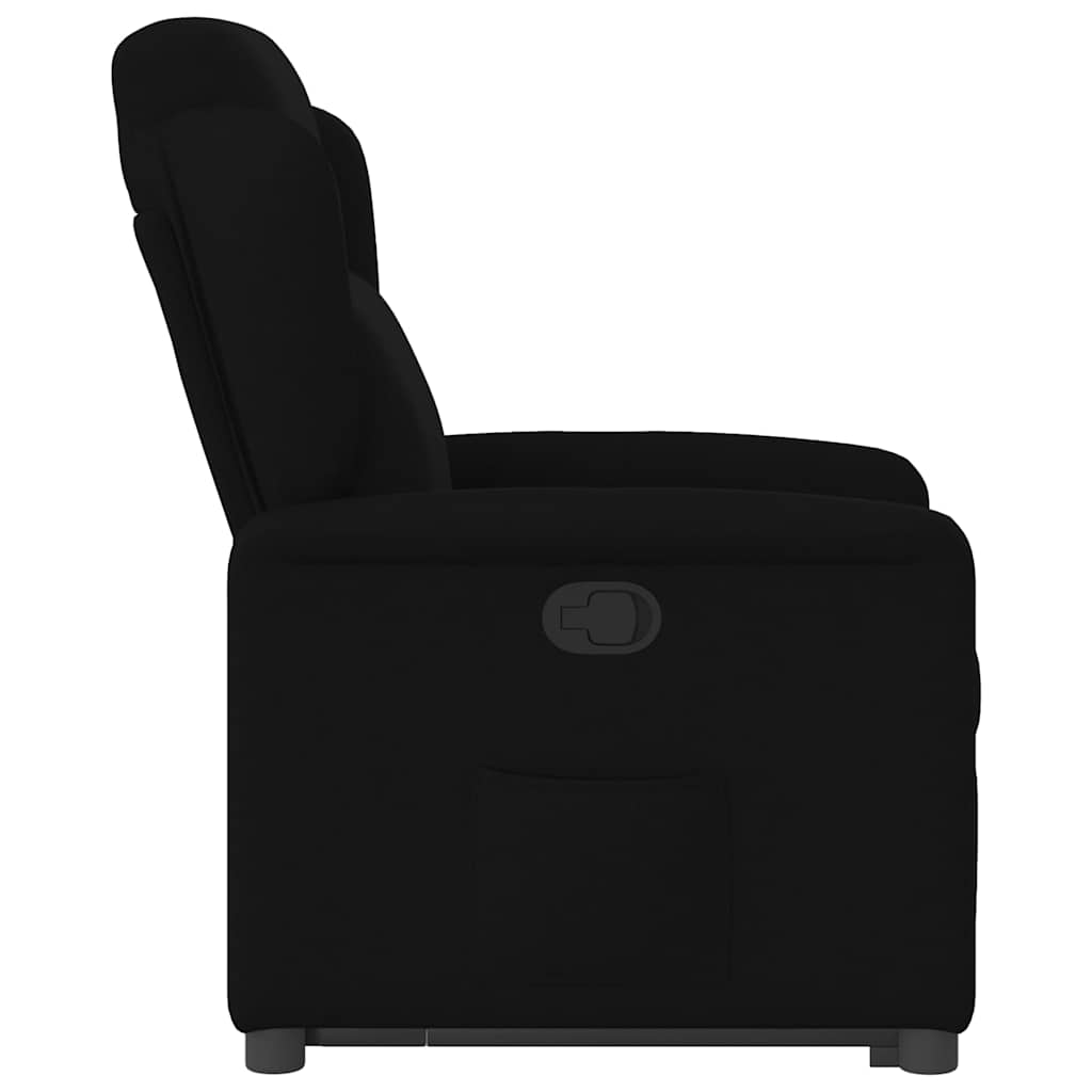 Relaxsessel mit Aufstehhilfe Schwarz Stoff