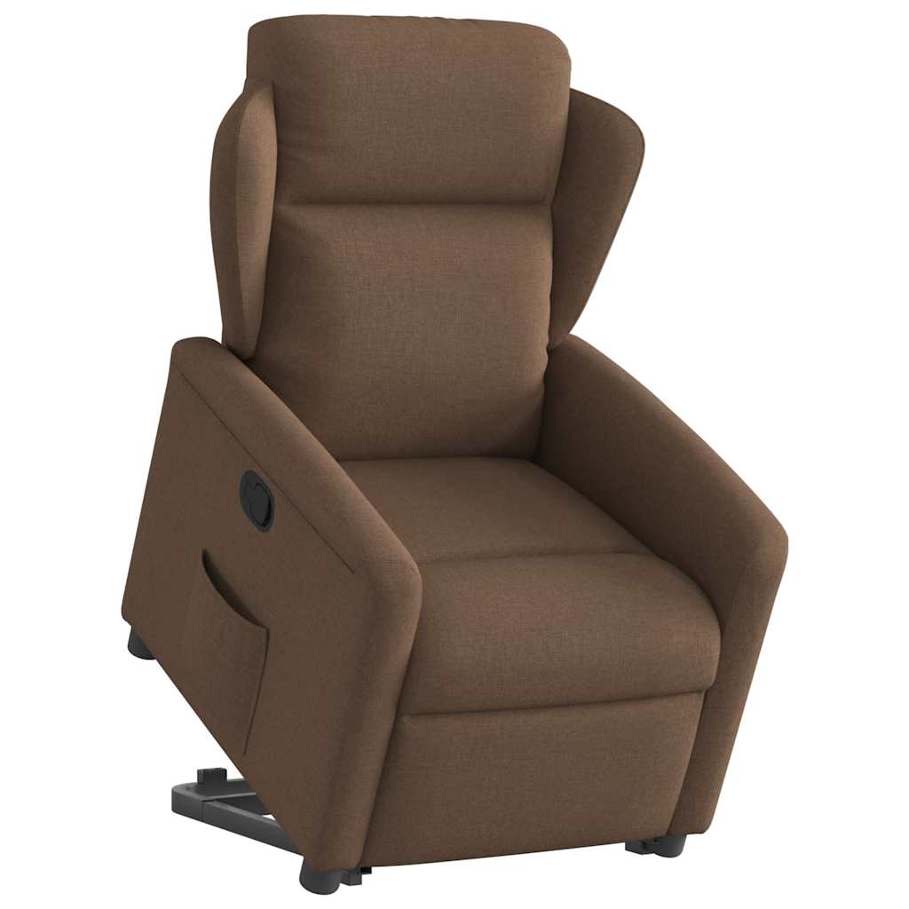 Relaxsessel mit Aufstehhilfe Braun Stoff
