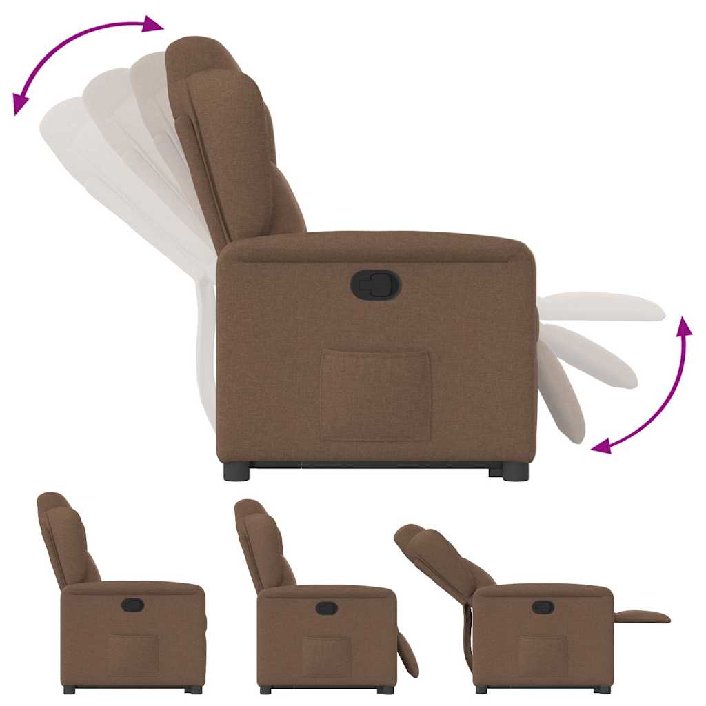 Relaxsessel mit Aufstehhilfe Braun Stoff