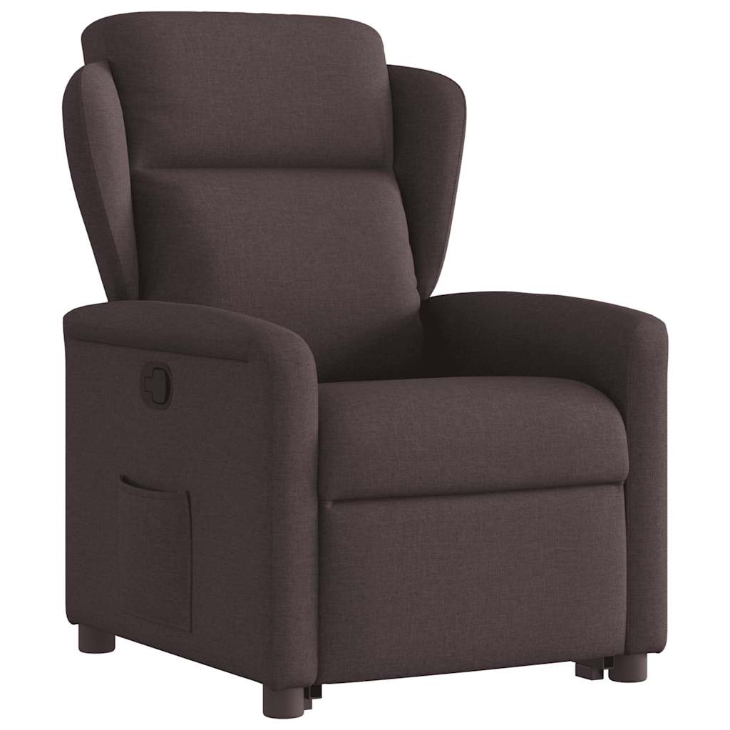 Relaxsessel mit Aufstehhilfe Dunkelbraun Stoff
