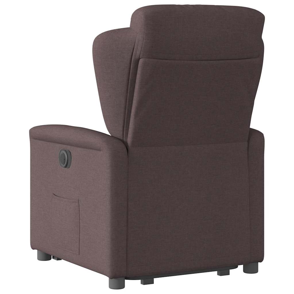 Relaxsessel mit Aufstehhilfe Dunkelbraun Stoff