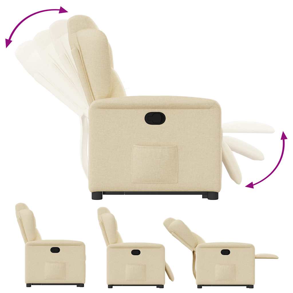 Relaxsessel mit Aufstehhilfe Creme Stoff