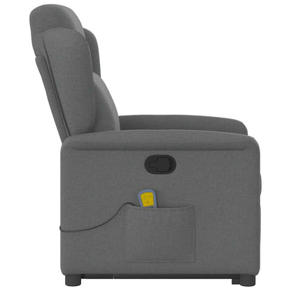Massagesessel mit Aufstehhilfe Dunkelgrau Stoff