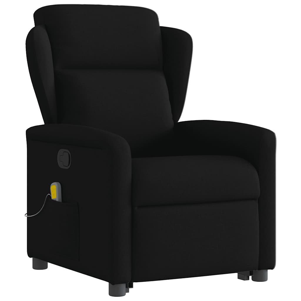 Massagesessel mit Aufstehhilfe Schwarz Stoff