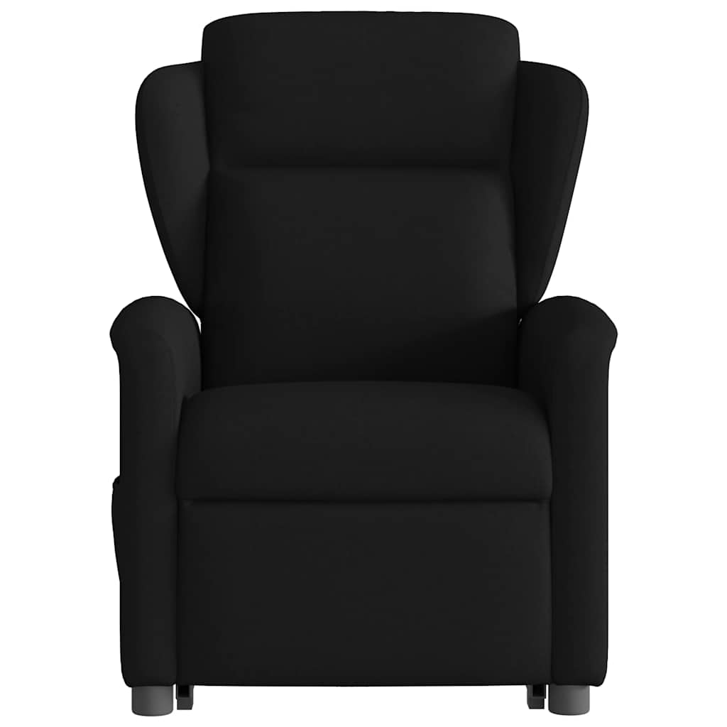 Massagesessel mit Aufstehhilfe Schwarz Stoff