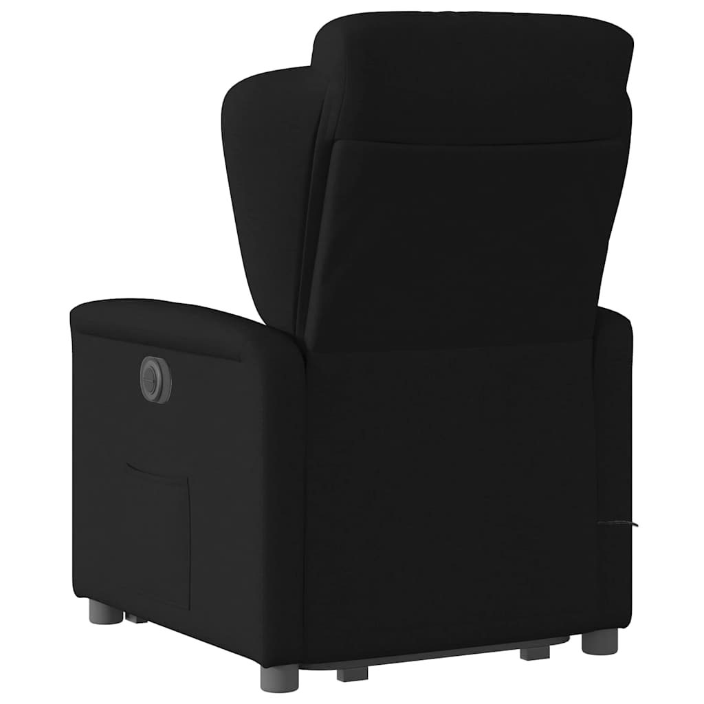 Massagesessel mit Aufstehhilfe Schwarz Stoff