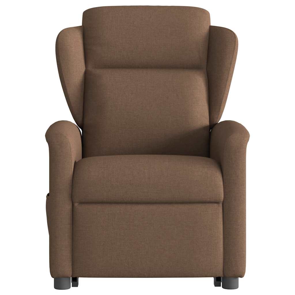 Massagesessel mit Aufstehhilfe Braun Stoff