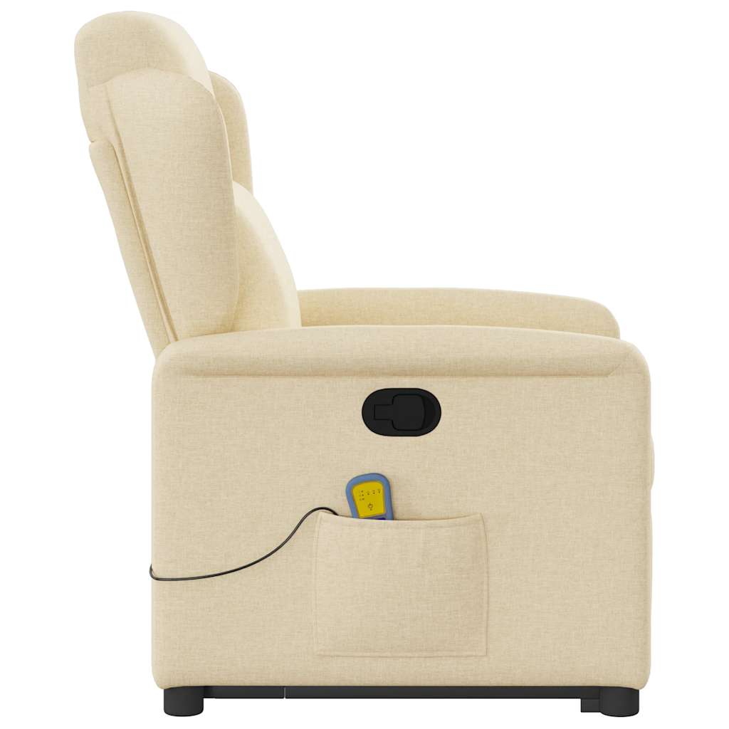 Massagesessel mit Aufstehhilfe Creme Stoff