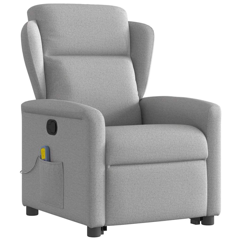 Massagesessel mit Aufstehhilfe Wolkengrau Stoff