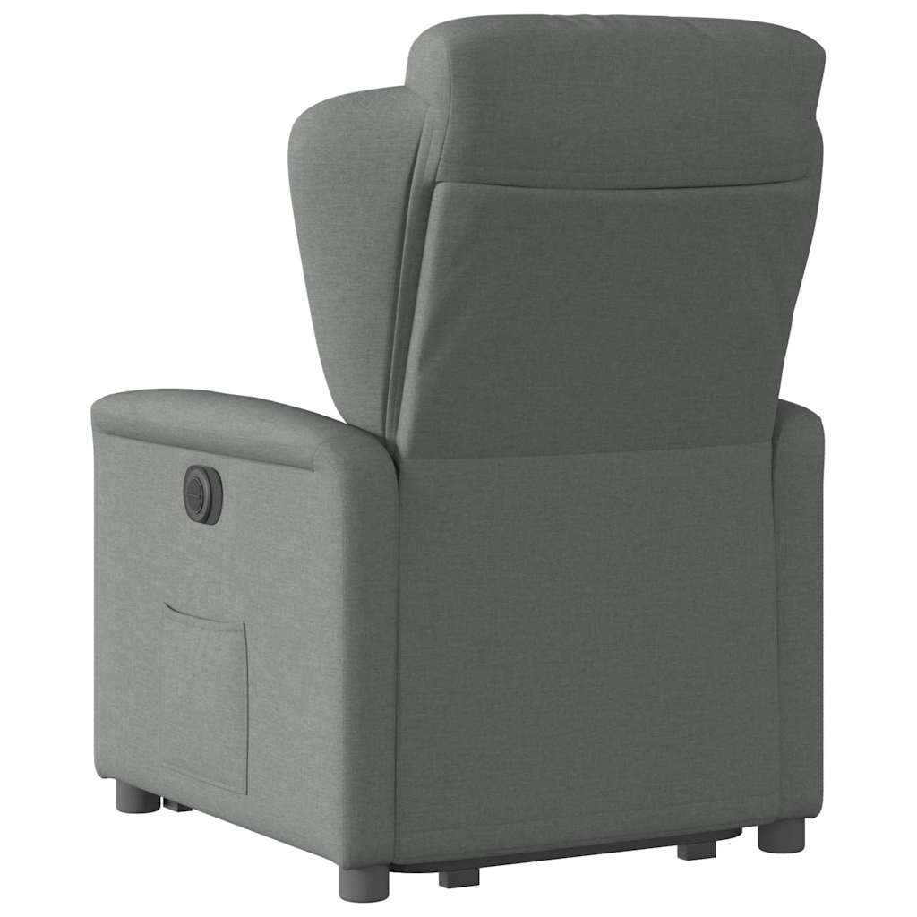Relaxsessel mit Aufstehhilfe Elektrisch Dunkelgrau Stoff